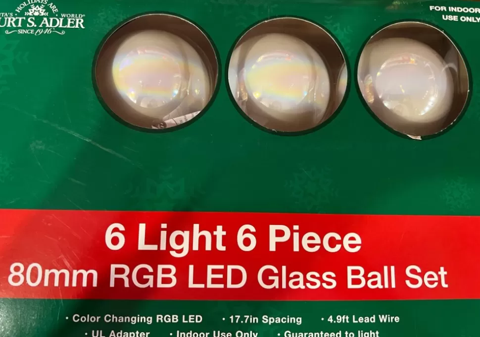 A Christmas Led Color Changing Glass Ball Light Set^ String Lights