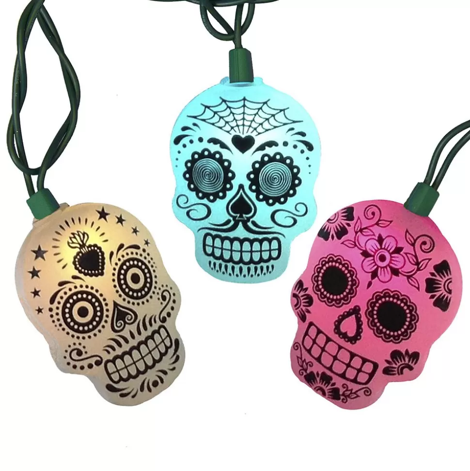 A Christmas Led Color Changing Sugar Skull Light Set^ String Lights